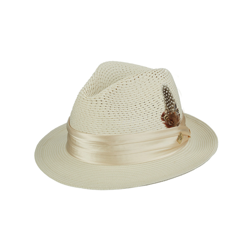 Stacy Adams Straw Fedora- Dublin – Tenth Street Hats