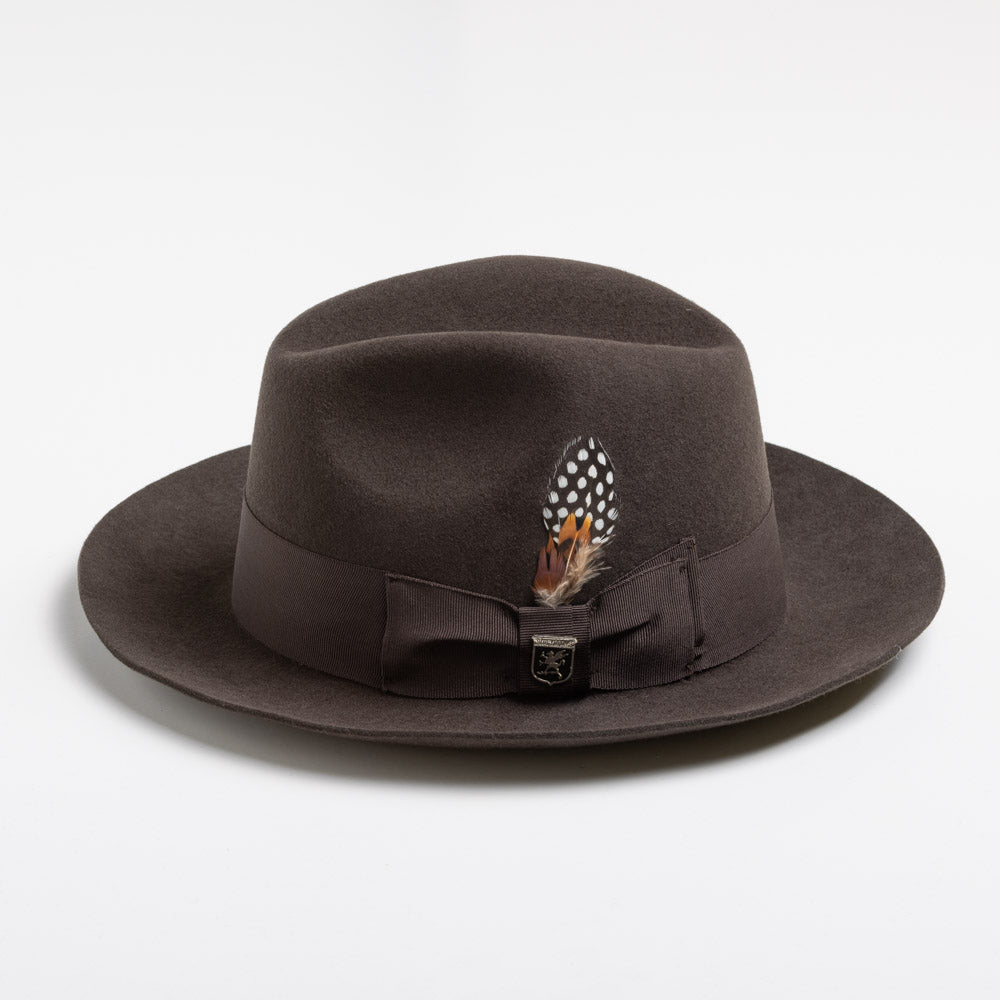 Stacy Adams Taupe / Black 100% Wool Felt Fedora Dress Hat SAW641 - $49.90  :: Upscale Menswear 