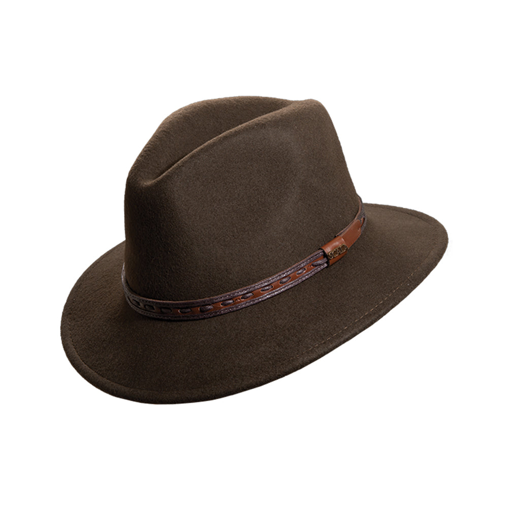 Scala Men's Wool Felt Safari Hat, Olive, L