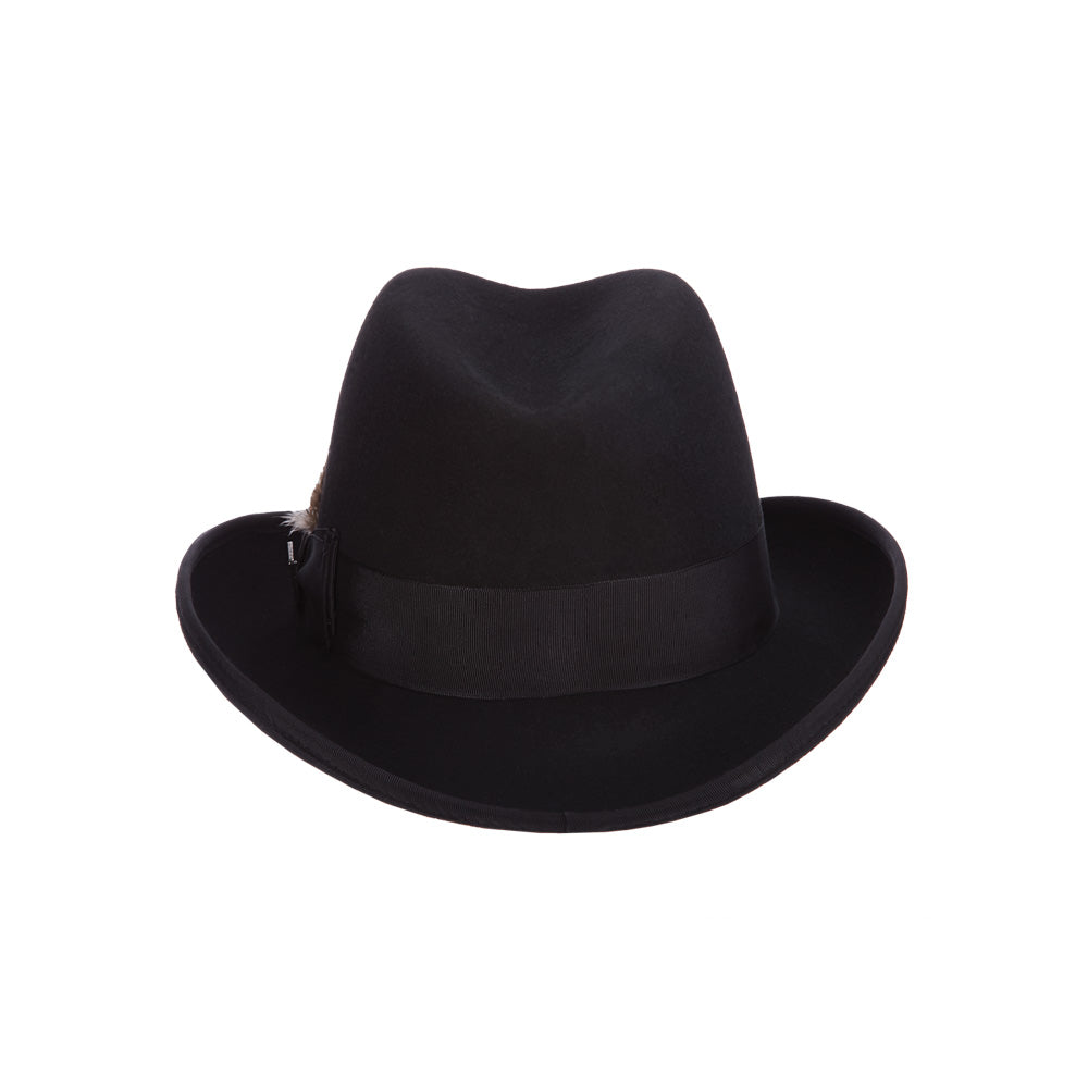 Stacy Adams Wool Felt Homburg Hat - Black Derby & Bowler Hats