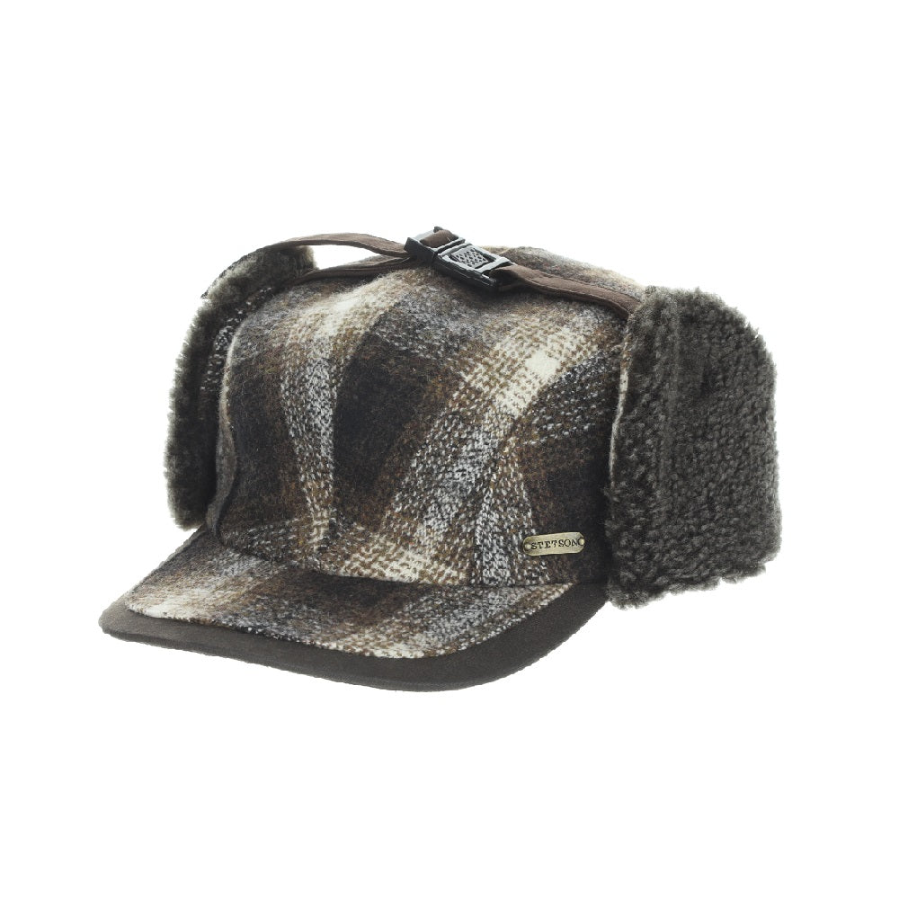 trapper hat with brim